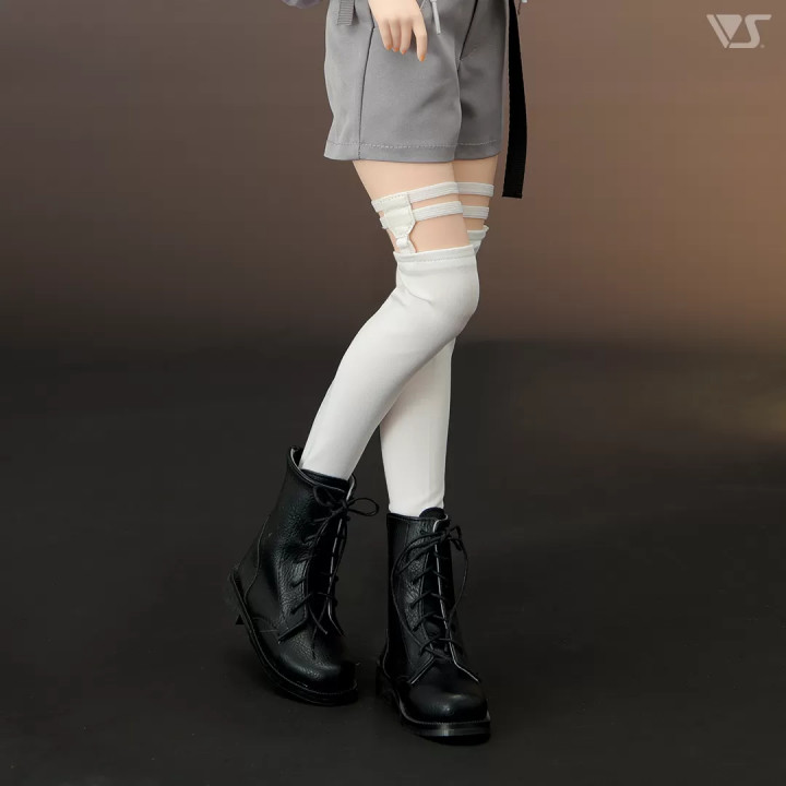 SD Long Socks with Suspenders (White)
