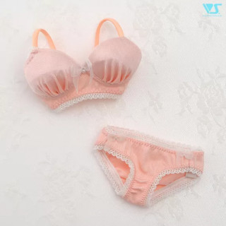 Ribbon Bra & Panties Set  (Pink / L Bust)
