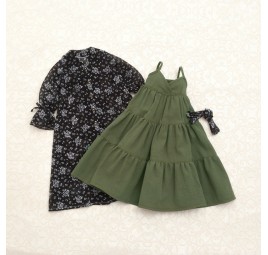 Chiffon Dress Set (Black)