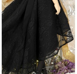 SD16 Long Back Dress Black – Elegant Outfit for Dollfie Dream | Papattes Store