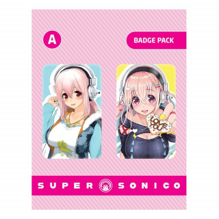 Pack de 2 pin’s Super Sonico Set A | Badges Métalliques Officiels