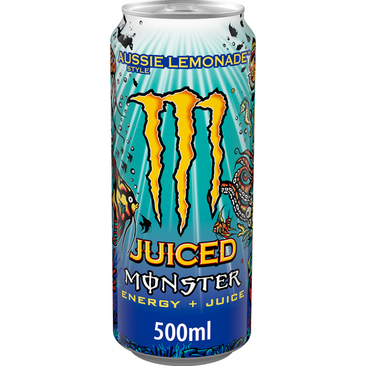 Monster Energy Juiced Aussie Lemonade 500ml - Énergie Citronnée et Rafraîchissante