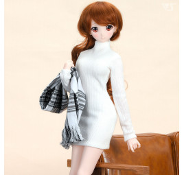Dollfie Ribbed High Neck Dress White – DD/DDdy/SD – Volks