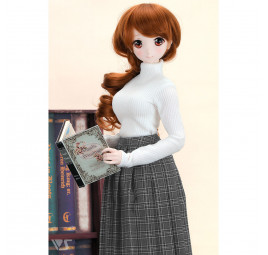 Dollfie Ribbed High Neck Dress White – DD/DDdy/SD – Volks
