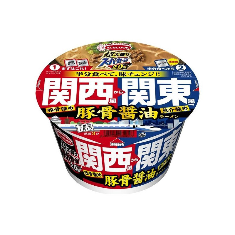 SUPER BIG CUP X 2.0 TONKOTSU SHOYU RAMEN KANSAI & KANTO