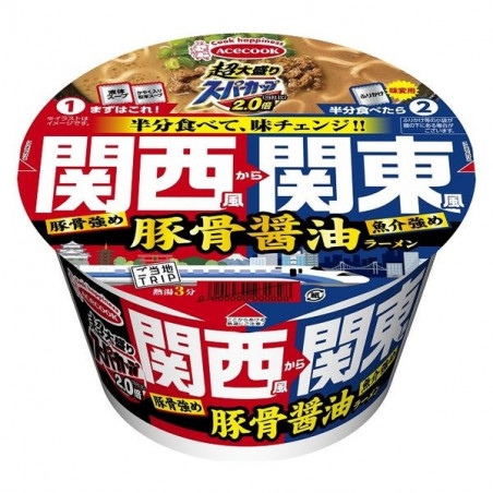 SUPER BIG CUP X 2.0 TONKOTSU SHOYU RAMEN KANSAI & KANTO
